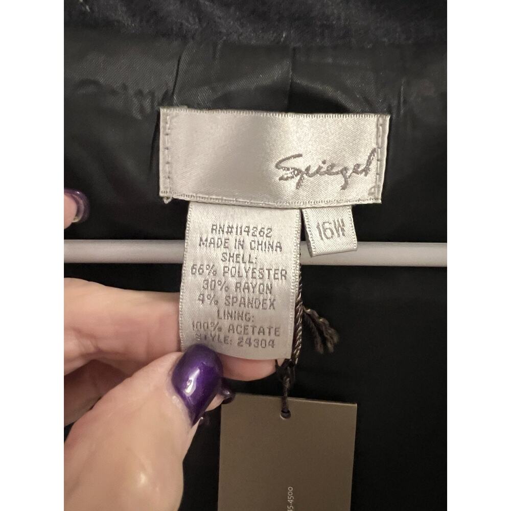 Speigel Gray One Button Cropped Jacket NWT Sz 16W Lined 3/4 Sleeve Office - Picture 4 of 6